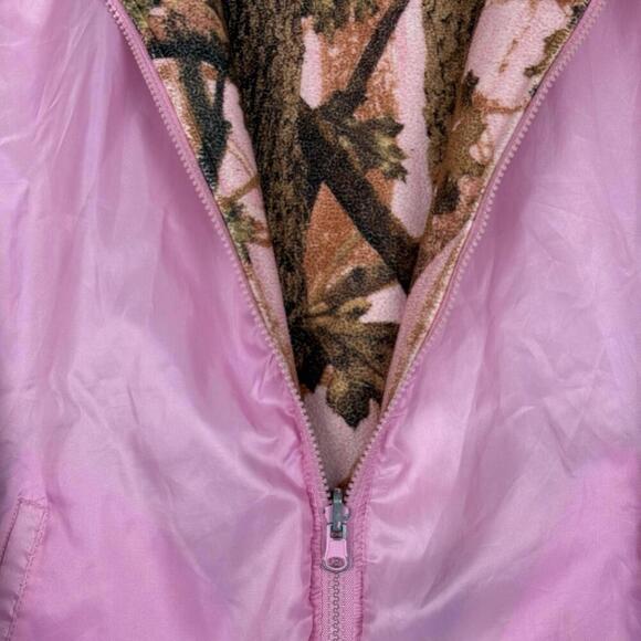 Vintage Aqua Stop Pink Camo Reversible Jacket Women’s Medium Hunting Outdoor Y2K - Picture 7 of 12
